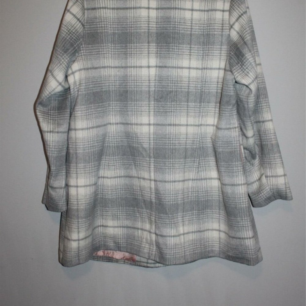 Torrid Plaid Wool Blend Midi Coat Gray HW9555 - Picture 5 of 10